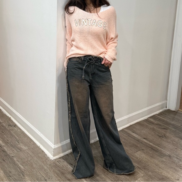 ShopEvelynne Denim - ShopEvelynne Flare Wide Leg Jeans - Gray